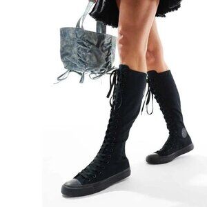 Converse All Star Chuck Taylor Lace Up Tall XX-Hi Sneakers Boots 8.5 Black NEW